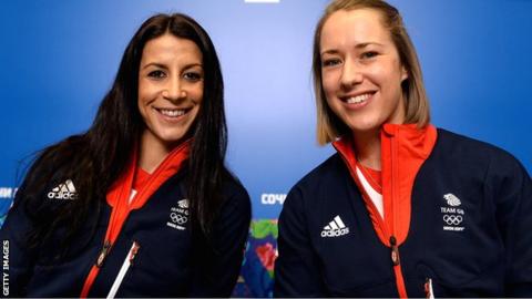 Great Britain's Shelley Rudman (left) and Lizzy Yarnold