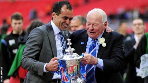 Roberto Martinez with the FA Cup
