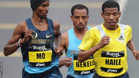 Mo Farah and Haile Gebrselassie
