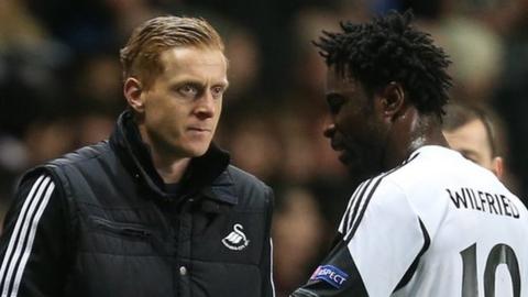 Garry Monk with Wilfried Bony