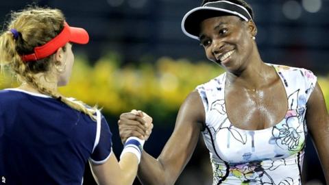 Alize Cornet and Venus Williams