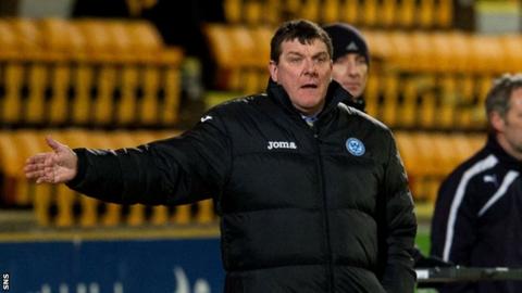 Tommy Wright watches his St Johnstone side defeat Motherwell 2-0