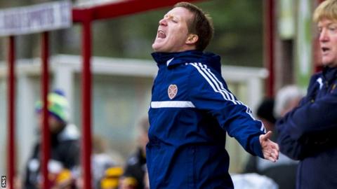 Gary Locke was frustrated as his Hearts side lost 4-1 to Motherwell