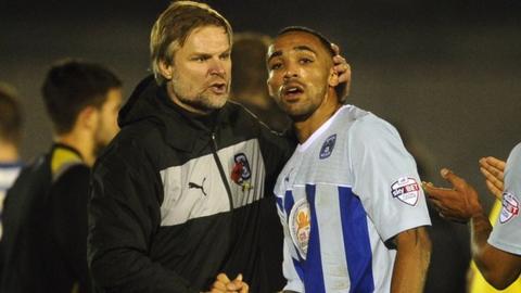 Coventry City manager Steven Pressley and striker Callum Wilson