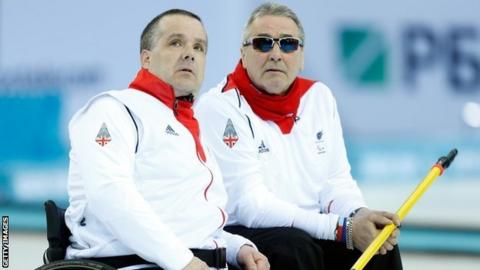 GB wheelchair curlers Bob McPherson and Jim Gault