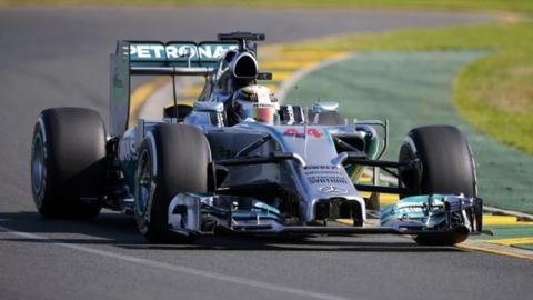 Lewis Hamilton sets pace in practice two for the Australian GP