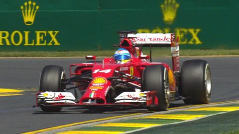 Ferrari's Fernando Alonso goes quickest in practice one at the Australian Grand Prix