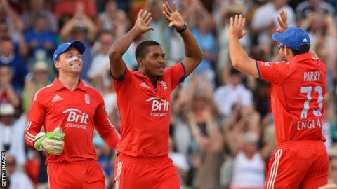 Jos Buttler, Chris Jordan and Stephen Parry
