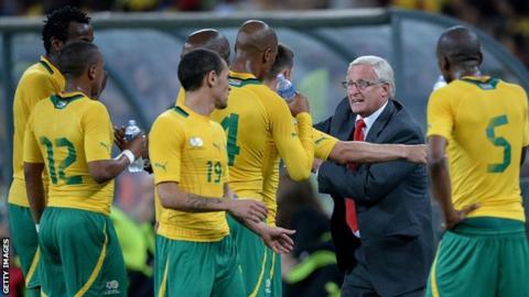 South Africa players and coach Gordon Igesund