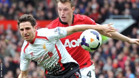Joe Allen in action against Manchester United