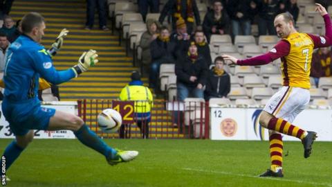 James McFadden opens the scoring at Fir Park
