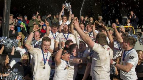 Melrose celebrate their title win