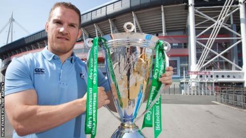 Wales prop Gethin Jenkins with the Heineken Cup