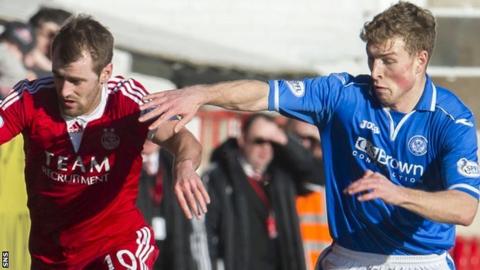 Aberdeen's Niall McGinn and St Johnstone's David Wotherspoon