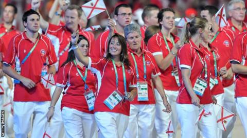 Jersey's team at the 2010 Commonwealth Games in Delhi