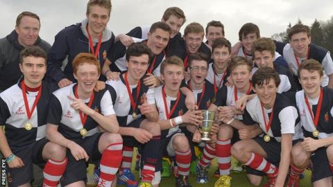 Wallace High School celebrate their victory in the Burney Cup final