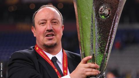 Rafa Benitez with the Europa Legue