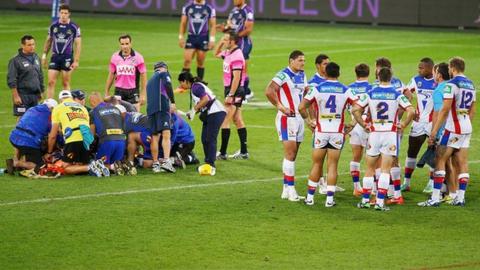 Alex McKinnon receives treatment