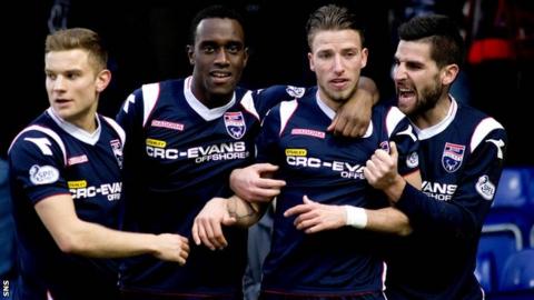 Ross County players celebrating