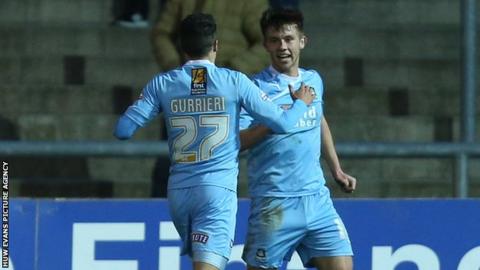 Plymouth's Tyler Harvey celebrates after scoring goal