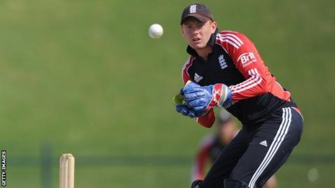 Jonny Bairstow keeping wicket for England Lions