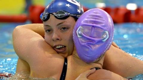 Lauren Quigley celebrates her latest triumph