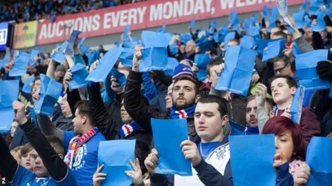 Rangers fans at Ibrox