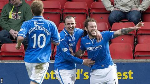 St Johnstone players celebrating