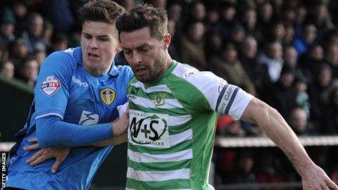 Jamie McAllister playing for Yeovil