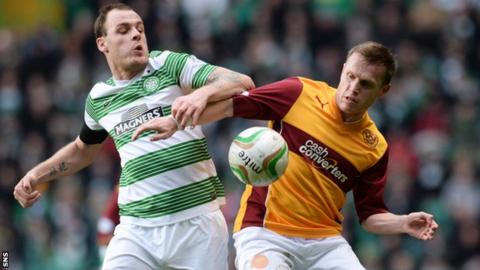 Steven Hammell challenges Celtic's Anthony Stokes