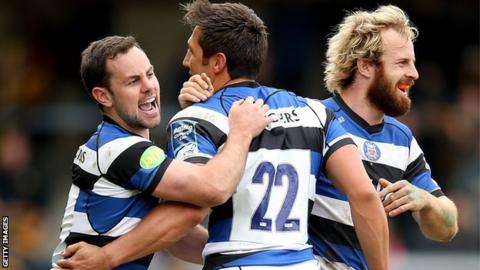Bath celebrate beating Wasps
