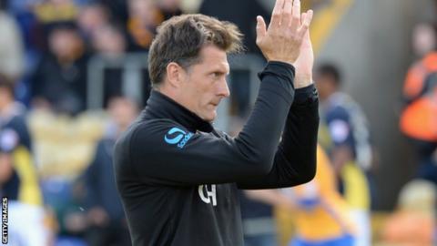 Torquay manager Chris Hargreaves after the club's relegation to the Conference was confirmed
