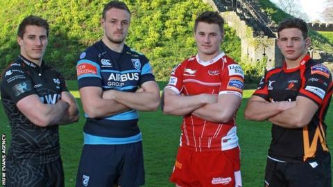 Regional players Jeff Hassler, Cory Allen, Jonathan Davies and Elliott Dee