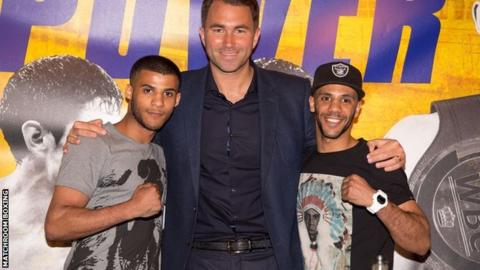 Gamal Yafai, Eddie Hearn and Kal Yafai