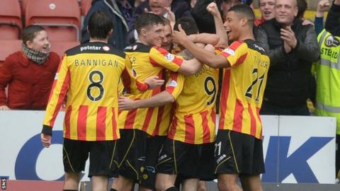 Partick Thistle players celebrating