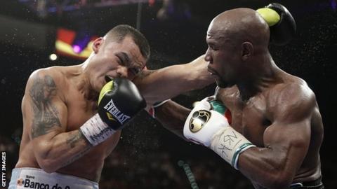 Marcos Maidana and Floyd Mayweather
