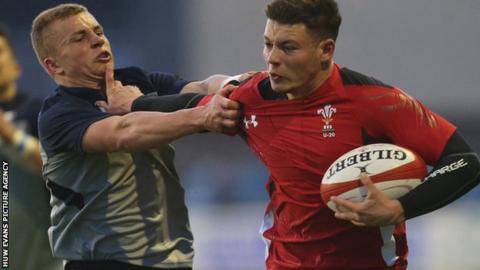 Action from Wales Under-20 versus Scotland