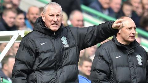 Hibernian manager Terry Butcher and his assistant Maurice Malpas
