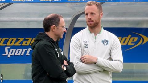 David Meyler with Republic of Ireland manager Martin O'Neill