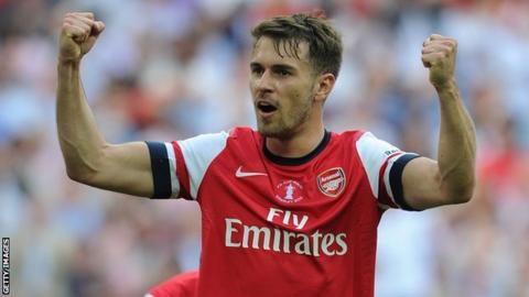 Aaron Ramsey celebrates