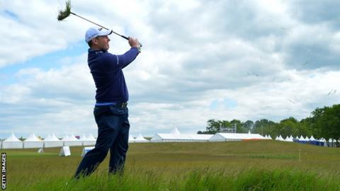 Stephen Gallacher in action at the Nordea Masters