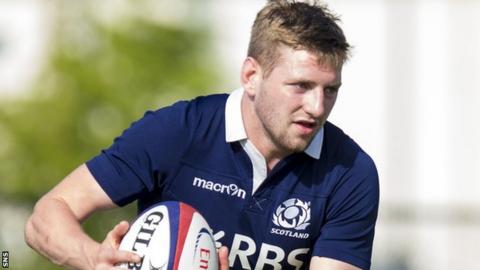 Scotland fly-half Finn Russell in training
