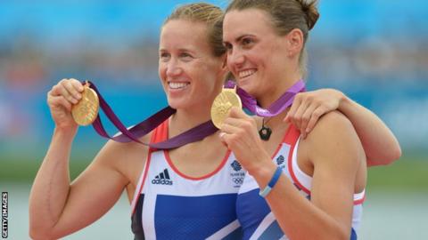 Helen Glover (l) and Heather Stanning (r)