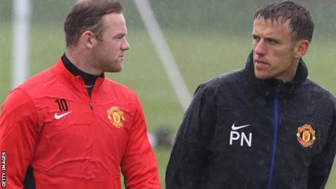 Wayne Rooney and Phil Neville