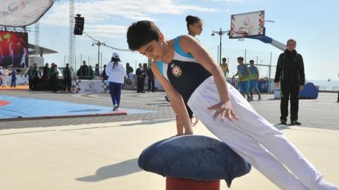gymnast in Baku, Azerbaijan