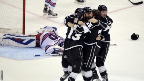 Los Angeles Kings celebrate their victory