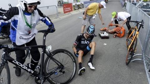 Bradley Wiggins after his crash