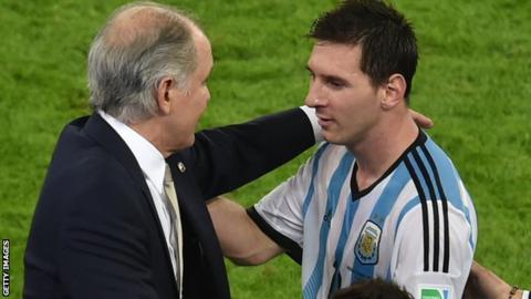Alejandro Sabella and Lionel Messi