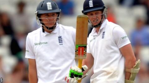 England's second-wicket pair Gary Ballance (left) and Sam Robson put on 142 at Headingley