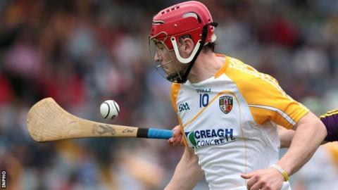 Antrim's Paul Morris in action